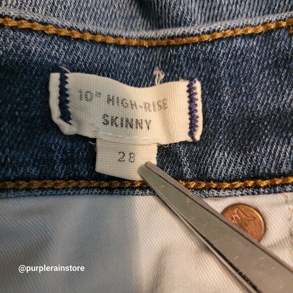 Madewell Jeans Size 28 Skinny 10" High Rise Tummy Control Danny Wash G7391 - Picture 5 of 12